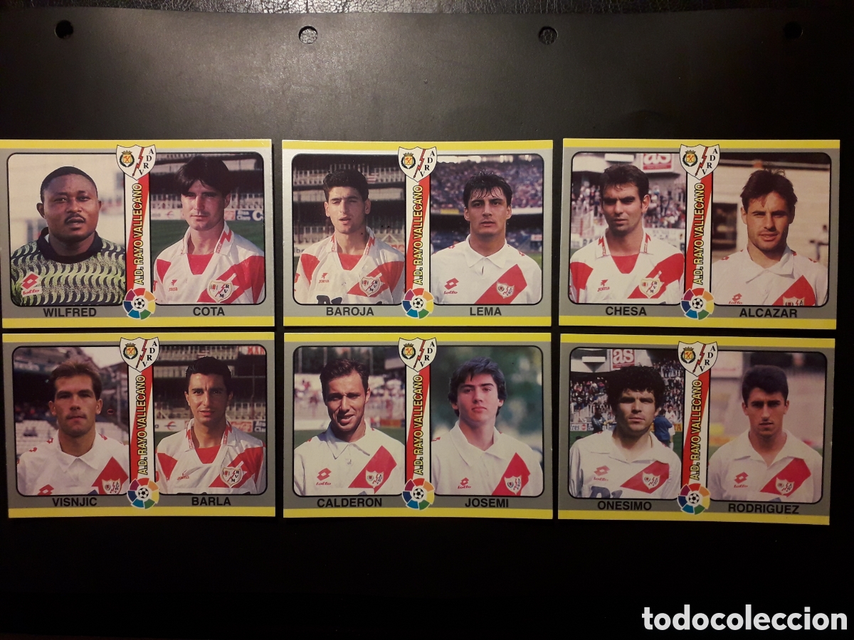 Cromos de f&uacute;tbol: 6 CROMOS RAYO VALLECANO F&Uacute;TBOL TOTAL MUNDICROMO MC 94 95 1995 EQUIPO COMPLETO PEDIDO M&Iacute;NIMO 3&euro;