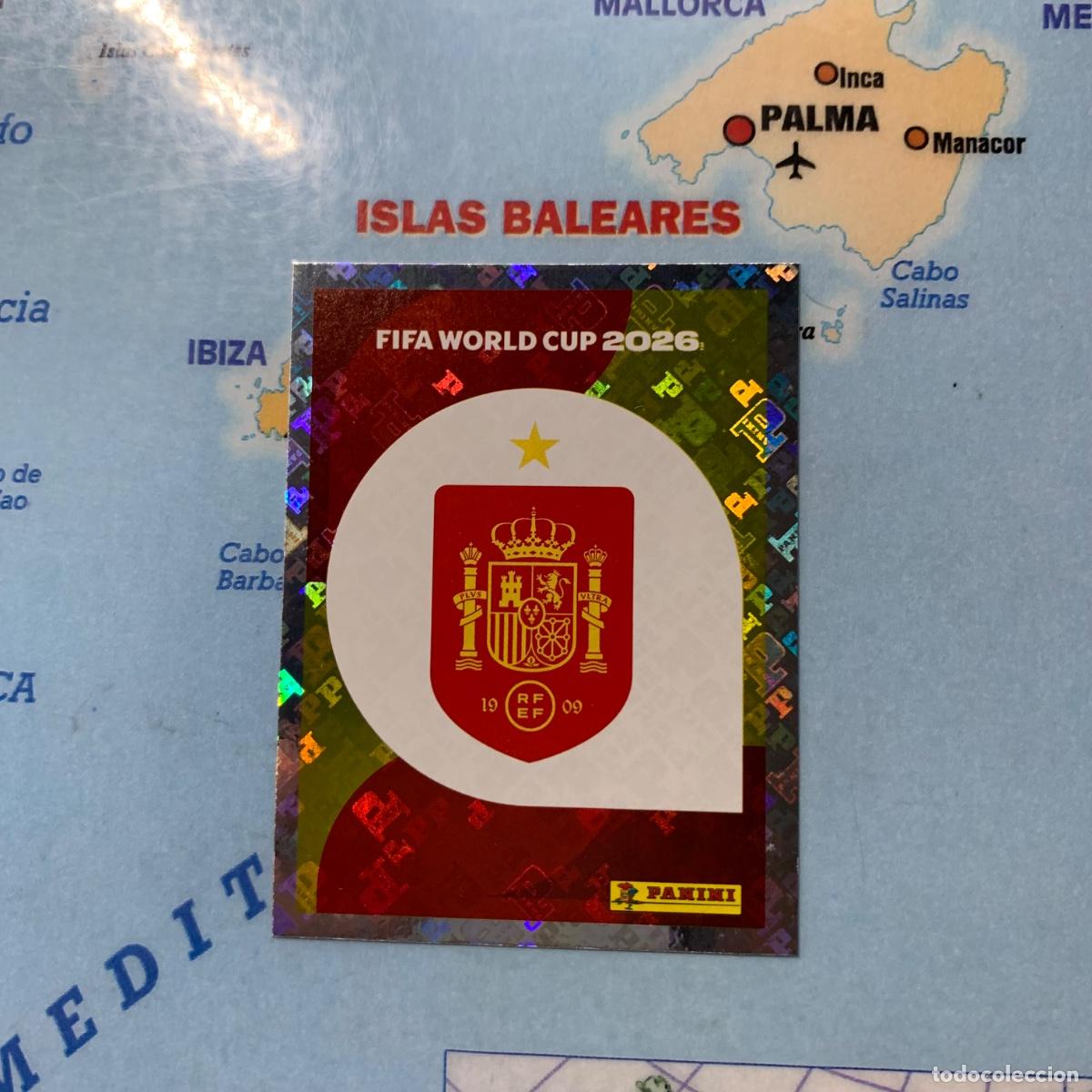 Cromos de f&uacute;tbol: Escudo n&uacute;mero 1 de Espa&ntilde;a cromo panini Mundial Fifa World Cup 2026