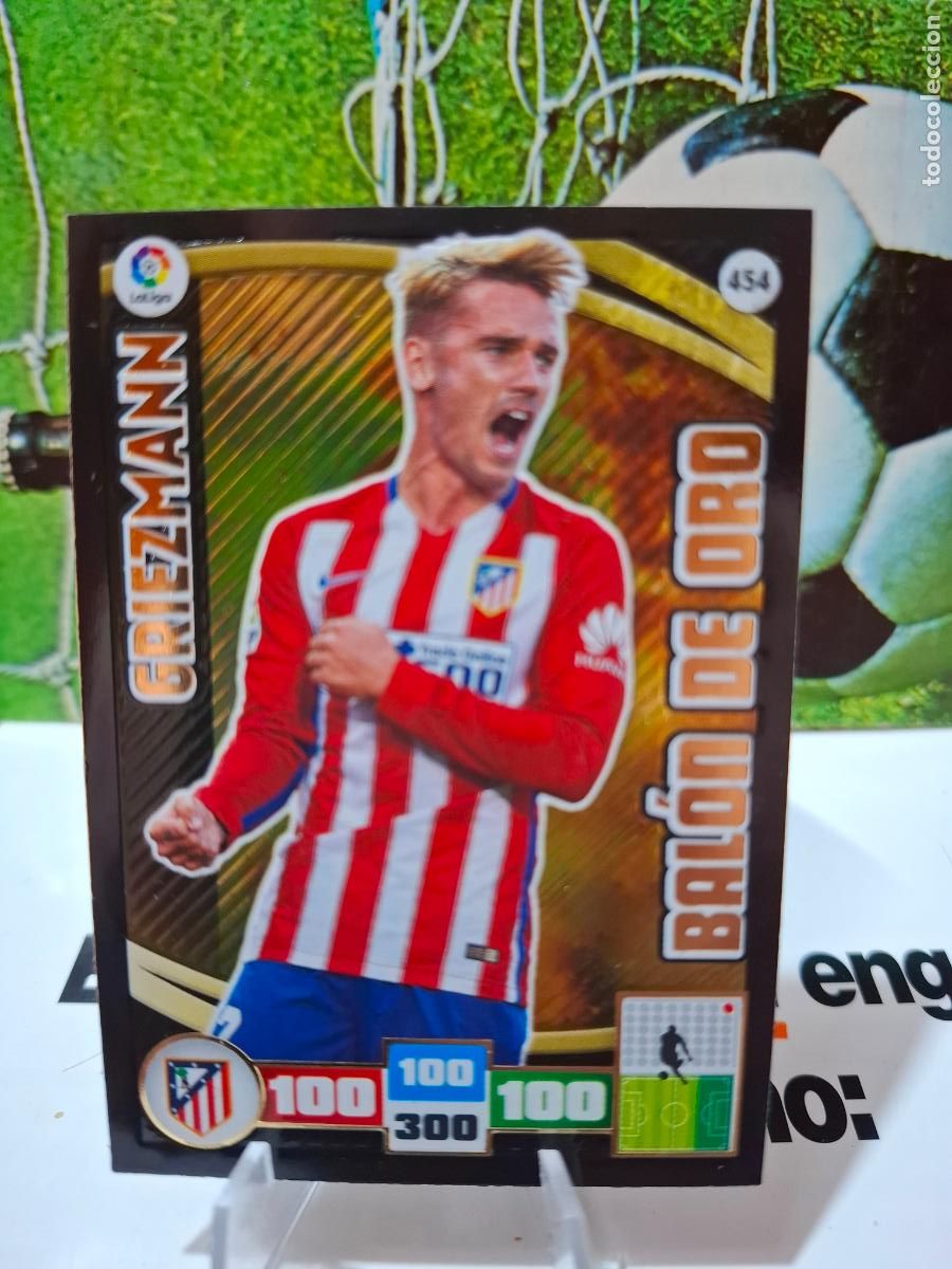 Cromos de f&uacute;tbol: GRIEZMANN ATLETICO MADRID BALON DE ORO FIRMADO ADRENALYN XL LIGA 2015 2016 15 16 PANINI