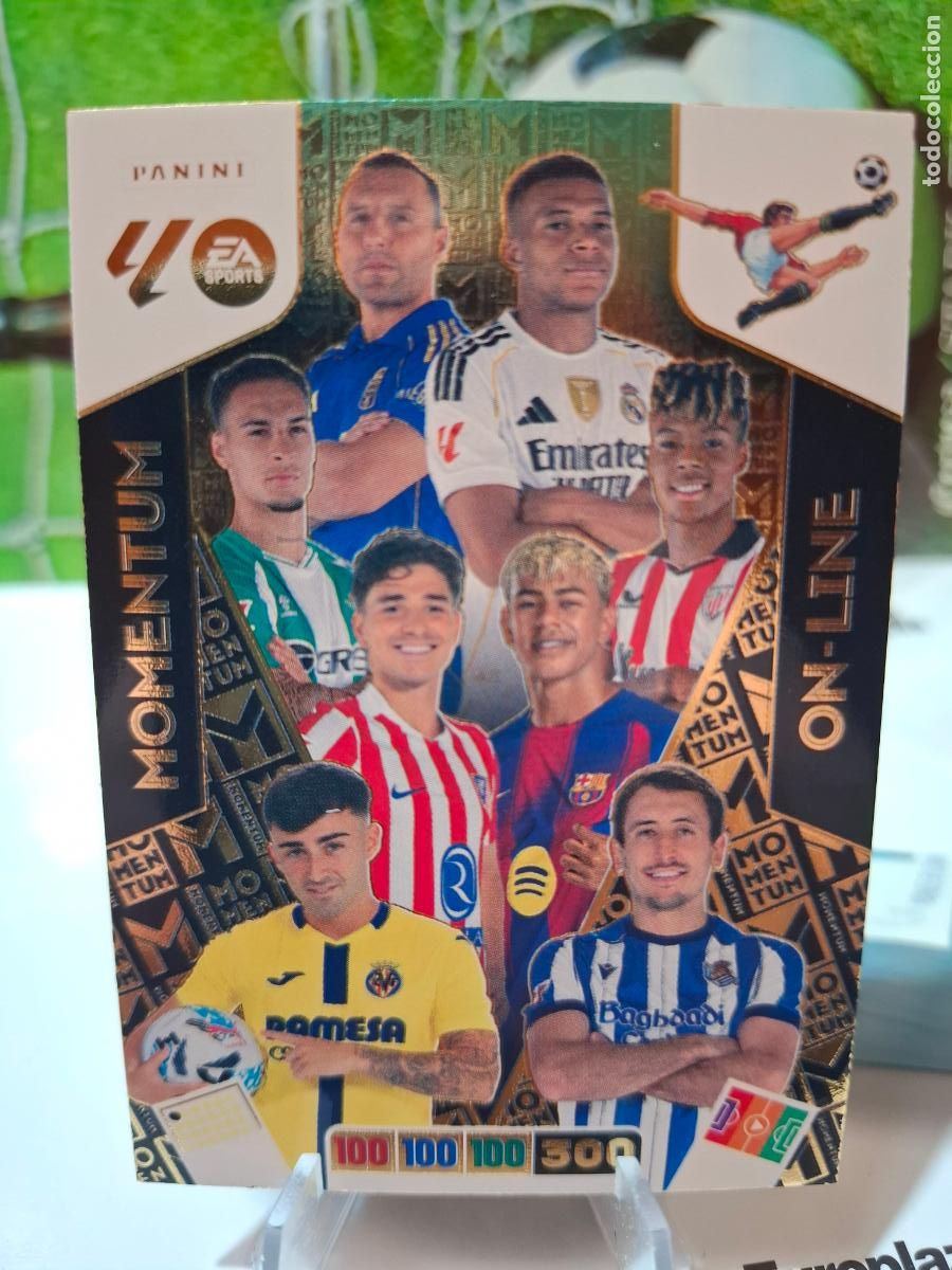 Cromos de f&uacute;tbol: MOMENTUM ON-LINE ONLINE YAMAL MBAPPE CAZORLA ALVAREZ NICO PANINI LIGA ADRENALYN XL 2025 2026 25 26