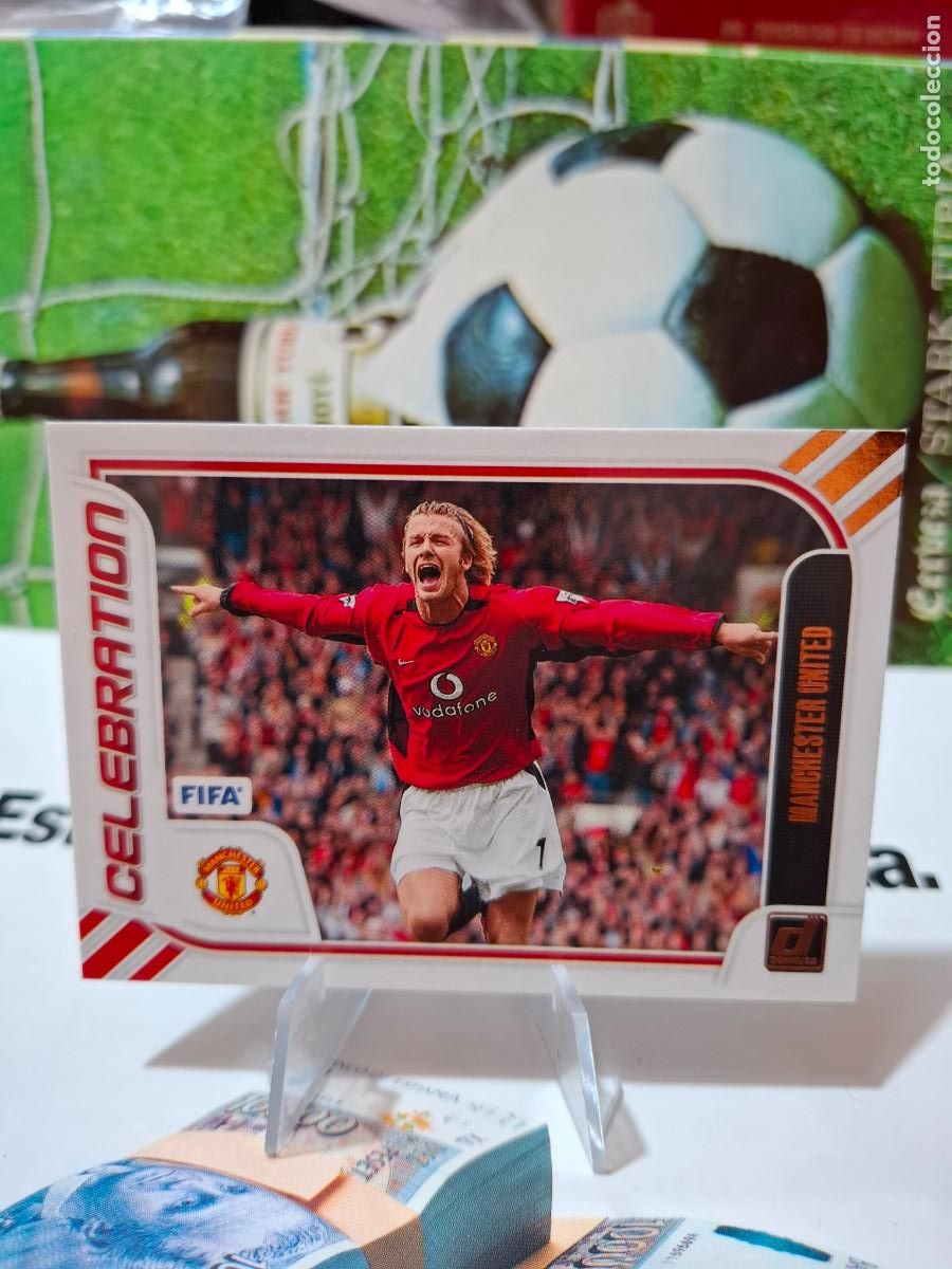 Cromos de f&uacute;tbol: Panini Donruss FIFA Celebraci&oacute;n CELEBRATION David Beckham 21 Manchester United 2023 2024 23 24 PREMI