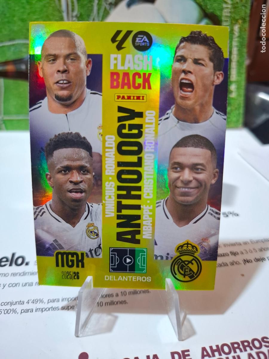 Fu&szlig;ball-Sticker: VINICIUS CRISTIANO RONALDO MBAPPE REAL MADRID ANTHOLOGY 440 FLASH BACK MEGACRACKS MGK