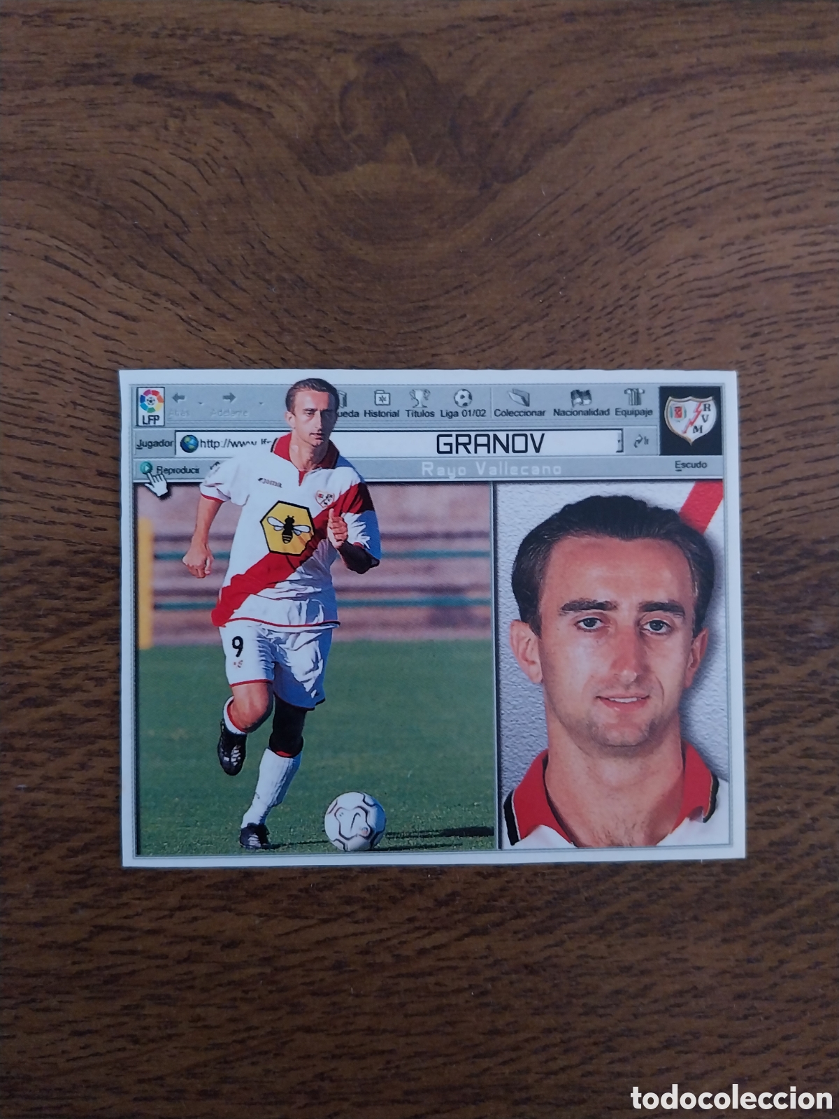 Cromos de f&uacute;tbol: GRANOV COLOCA LIGA 01 02 CROMO NUEVO NUNCA PEGADO EDICIONES ESTE CARTA RAYO VALLECANO 2001 2002