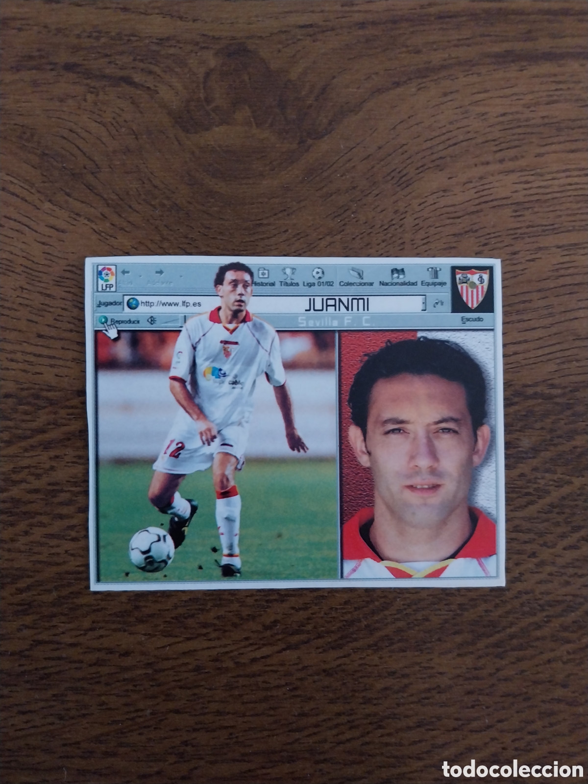 Cromos de f&uacute;tbol: JUANMI COLOCA LIGA 01 02 CROMO NUEVO NUNCA PEGADO EDICIONES ESTE CARTA SEVILLA F&Uacute;TBOL CLUB 2001 2002