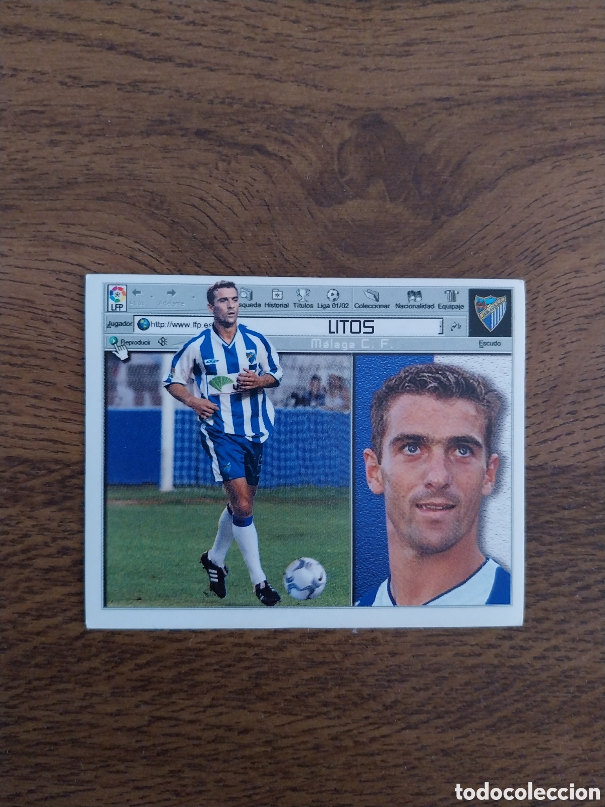 Cromos de f&uacute;tbol: LITOS COLOCA LIGA 01 02 CROMO NUEVO NUNCA PEGADO EDICIONES ESTE CARTA M&Aacute;LAGA 2001 2002