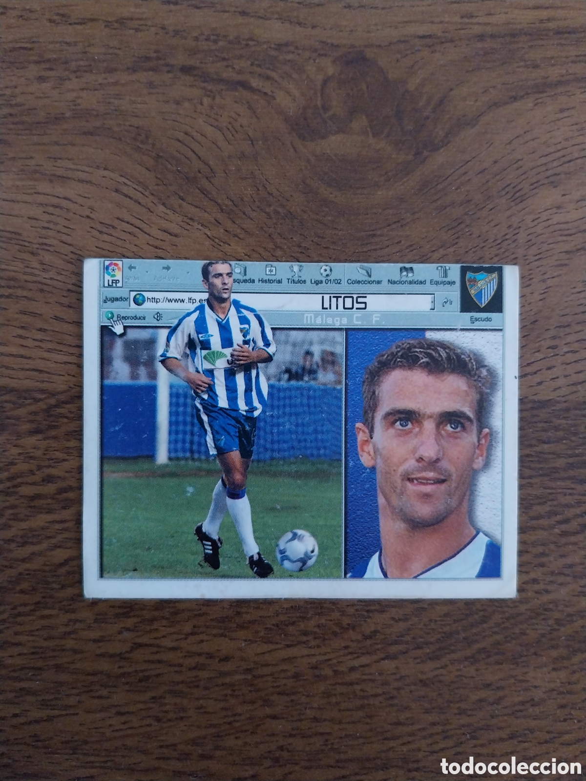 Cromos de f&uacute;tbol: LITOS COLOCA LIGA 01 02 CROMO NUEVO NUNCA PEGADO EDICIONES ESTE CARTA M&Aacute;LAGA 2001 2002