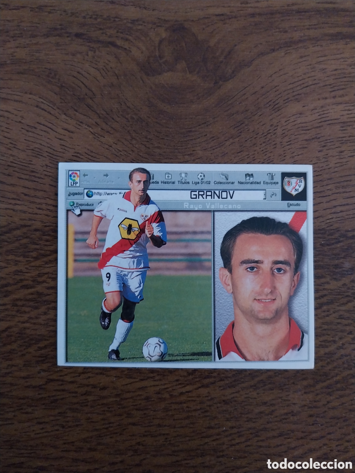 Cromos de f&uacute;tbol: GRANOV COLOCA LIGA 01 02 CROMO NUEVO NUNCA PEGADO EDICIONES ESTE CARTA RAYO VALLECANO 2001 2002