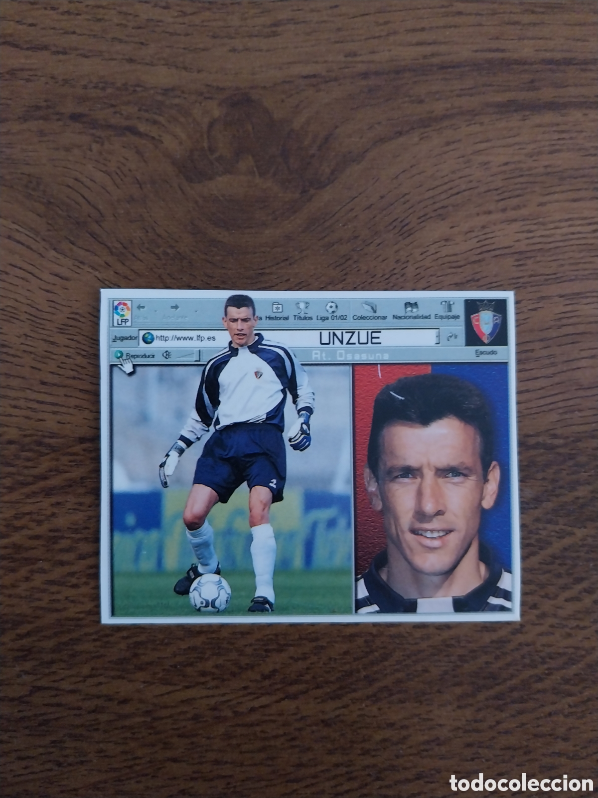 Cromos de f&uacute;tbol: UNZUE COLOCA LIGA 01 02 CROMO NUEVO NUNCA PEGADO EDICIONES ESTE OSASUNA F&Uacute;TBOL 2001 2002