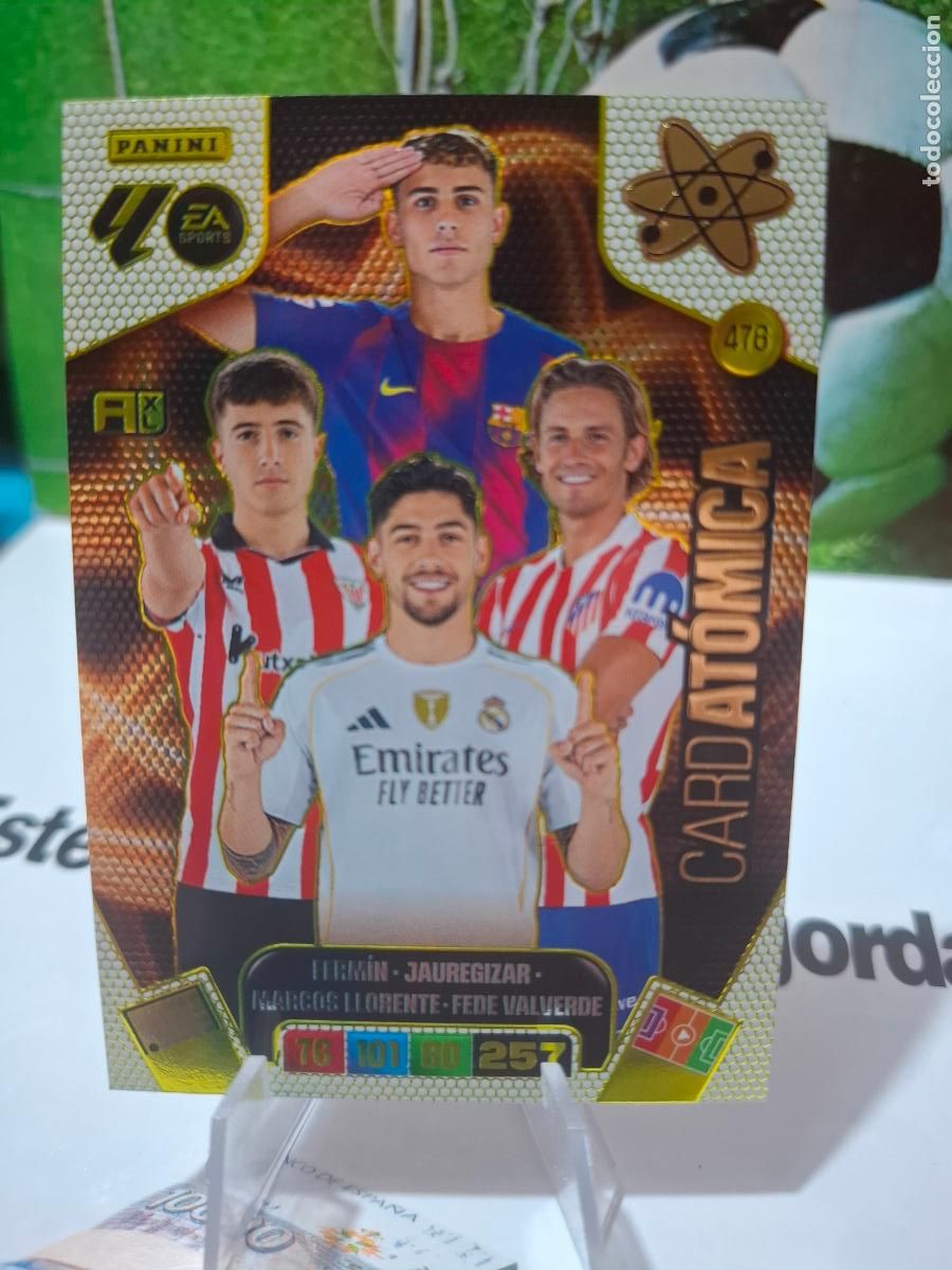Cromos de f&uacute;tbol: 476 CARD ATOMICA BARCELONA REAL MADRID ATLETICO DE MADRID ADRENALYN XL LIGA 25 26 2025 2026