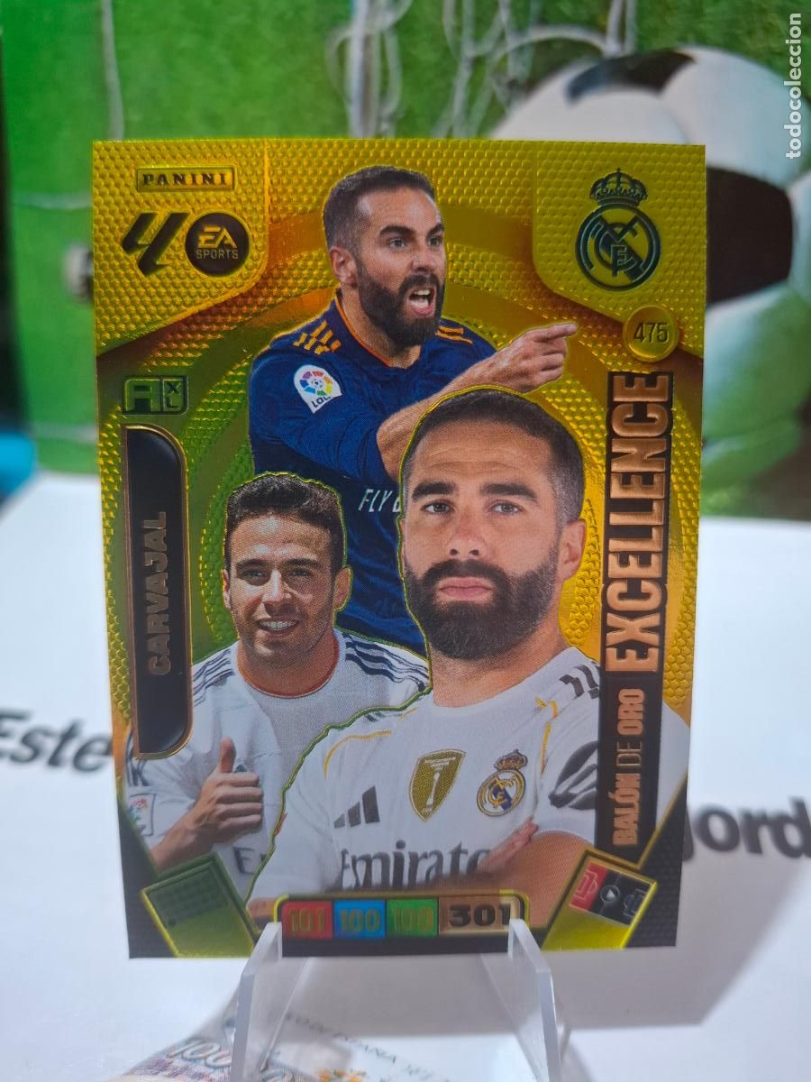 Cromos de f&uacute;tbol: BALON DE ORO 475 CARVAJAL EXCELLENCE REAL MADRID ADRENALYN XL LIGA 25 26 2025 2026