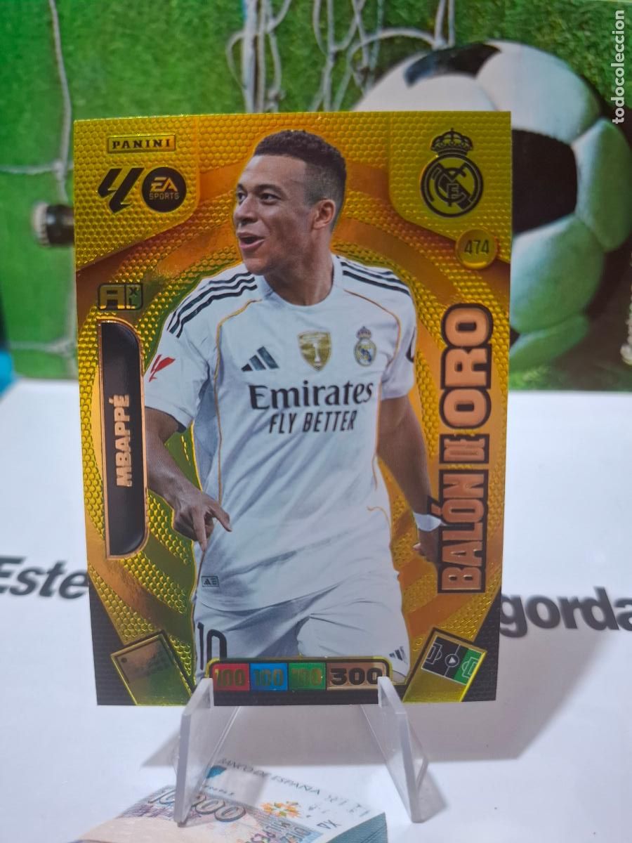 Cromos de f&uacute;tbol: 474 MBAPPE BAL&Oacute;N DE ORO REAL MADRID ADRENALYN XL LIGA 25 26 2025 2026