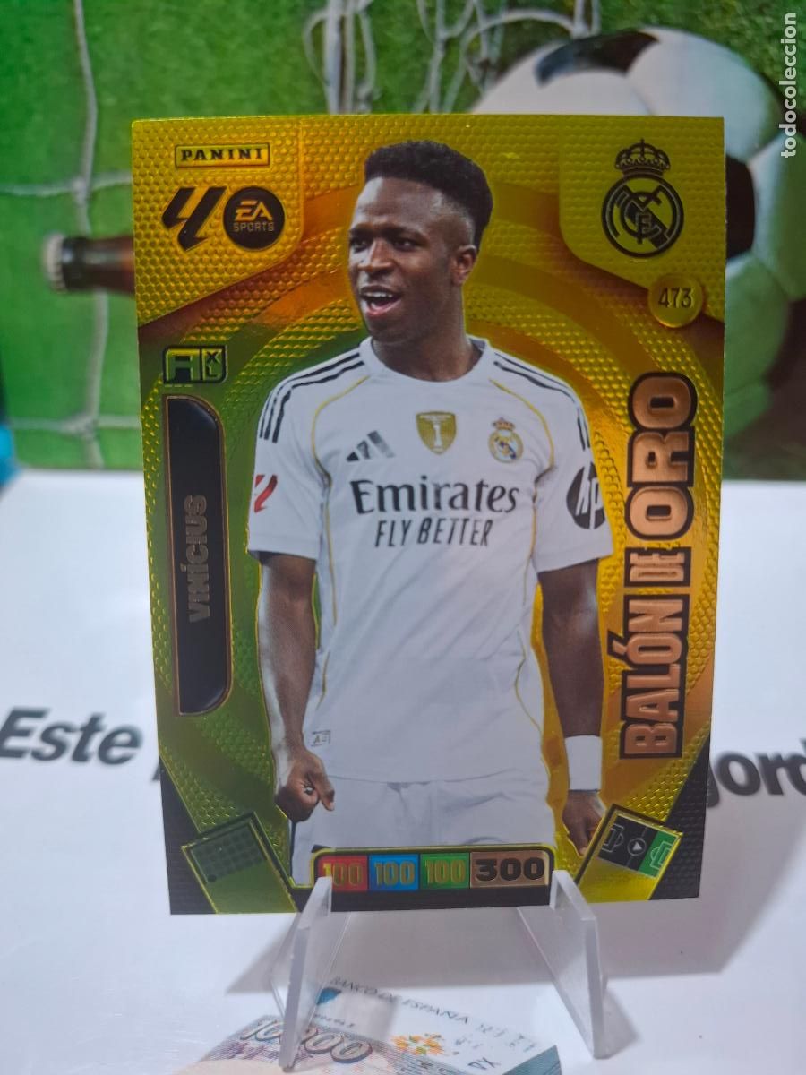 Cromos de f&uacute;tbol: 473 VINICIUS BAL&Oacute;N DE ORO REAL MADRID ADRENALYN XL LIGA 25 26 2025 2026