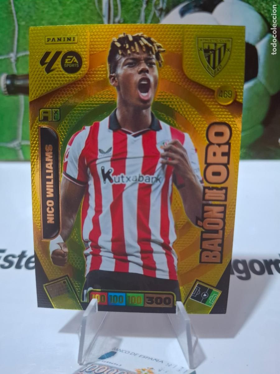 Cromos de f&uacute;tbol: 469 NICO WILLIAMS ATHLETIC CLUB BILBAO BAL&Oacute;N DE ORO ADRENALYN XL LIGA 25 26 2025 2026