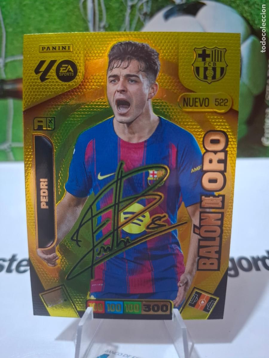 Cromos de f&uacute;tbol: 522 PEDRI BARCELONA NUEVO BAL&Oacute;N DE ORO FIRMADO ADRENALYN XL LIGA 25 26 2025 2026