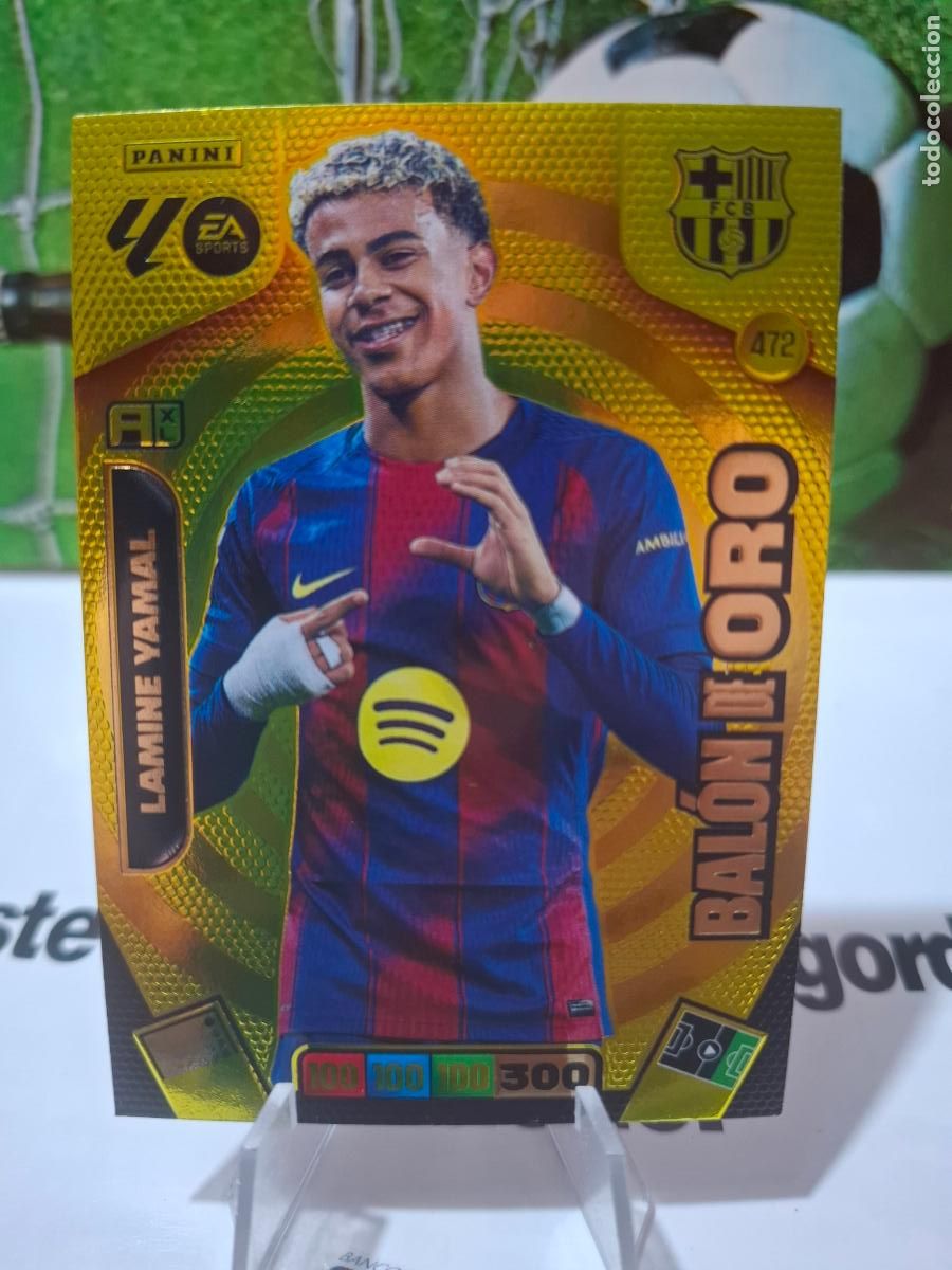 Cromos de Futebol: 472 LAMINE YAMAL BARCELONA BAL&Oacute;N DE ORO FIRMADO ADRENALYN XL LIGA 25 26 2025 2026