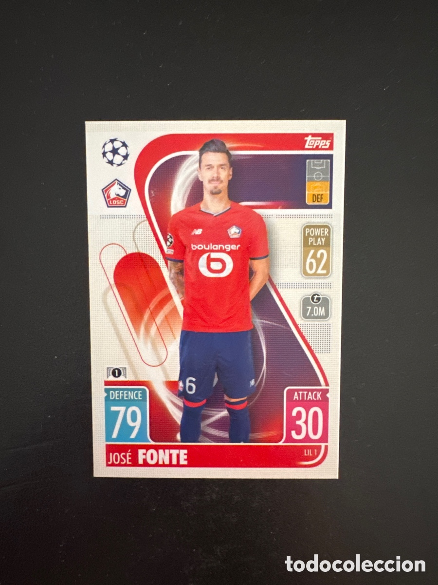 Cromos de Futebol: JOSE FONTE NUMERO LIL 1 LILLE MATCH ATTAX 2021 2022