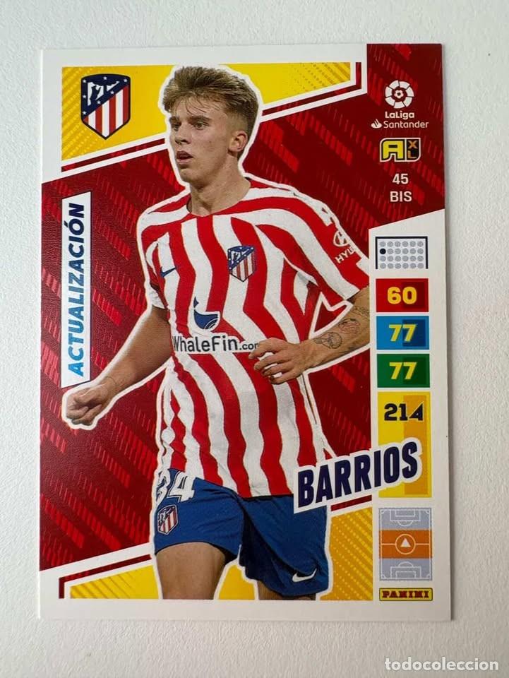 Cromos de f&uacute;tbol: Barrios Actualizaci&oacute;n Atl&eacute;tico de Madrid 45bis Adrenalyn 2022-23