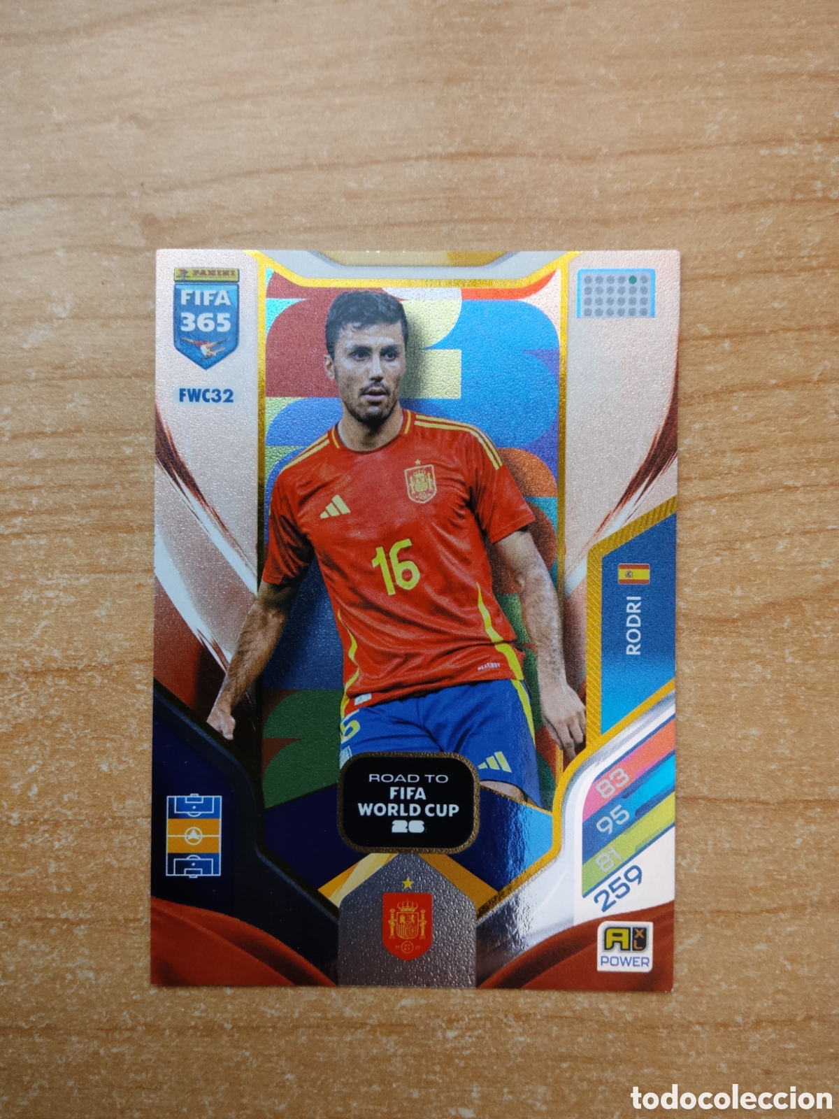 Cromos de f&uacute;tbol: FWC32 RODRI ESPA&Ntilde;A ROAD TO FIFA WORLD CUP FIFA 365 ADRENALYN 2026