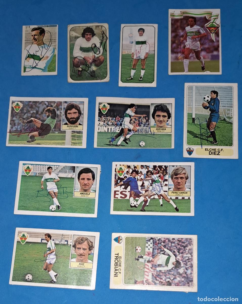Cromos de f&uacute;tbol: ELCHE, C.F. - LOTE DE 11 CROMOS FIRMADOS POR LOS JUGADORES - FIRMAS ORIGINALES - A&Ntilde;OS 70 y 80