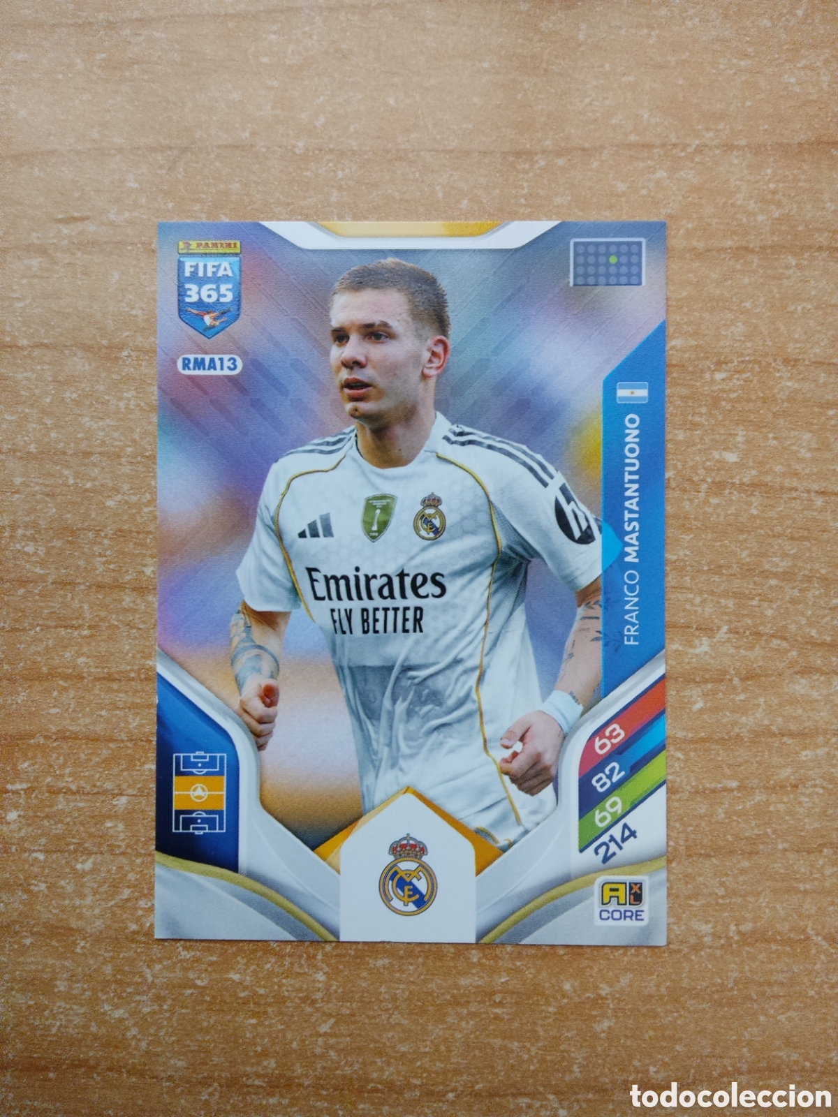 Cromos de f&uacute;tbol: RMA13 FRANCO MASTANTUONO REAL MADRID FIFA 365 ADRENALYN 2026