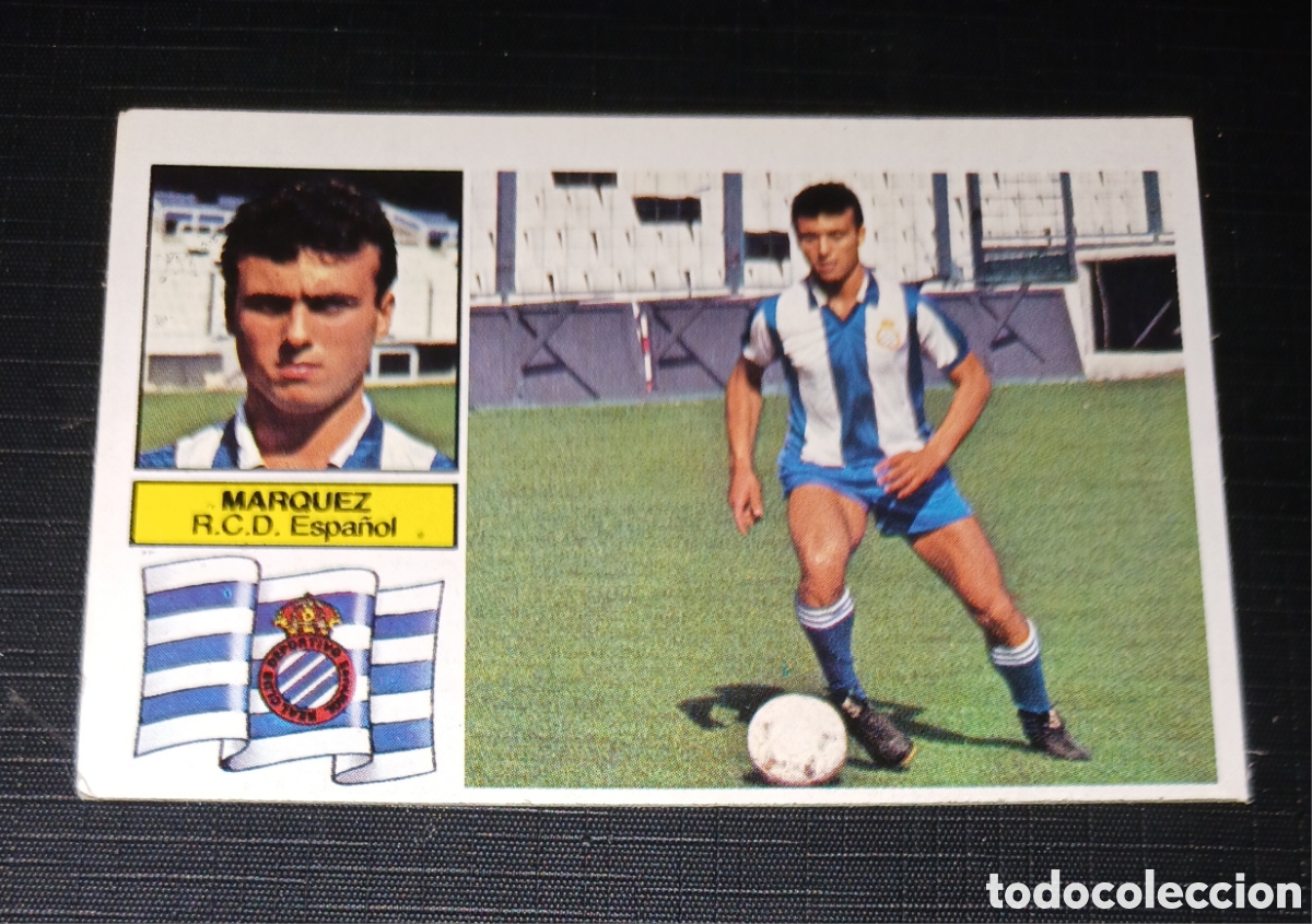 Cromos de f&uacute;tbol: Cromo Alta N.&ordm; 1 &Uacute;ltimos Fichajes M&aacute;rquez R. C. D. Espa&ntilde;ol Liga 82 83 1982 1983 Ed. Este Sin pegar