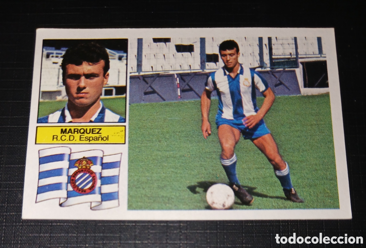 Cromos de f&uacute;tbol: Cromo Alta N.&ordm; 1 &Uacute;ltimos Fichajes M&aacute;rquez R. C. D. Espa&ntilde;ol Liga 82 83 1982 1983 Ed. Este Sin pegar