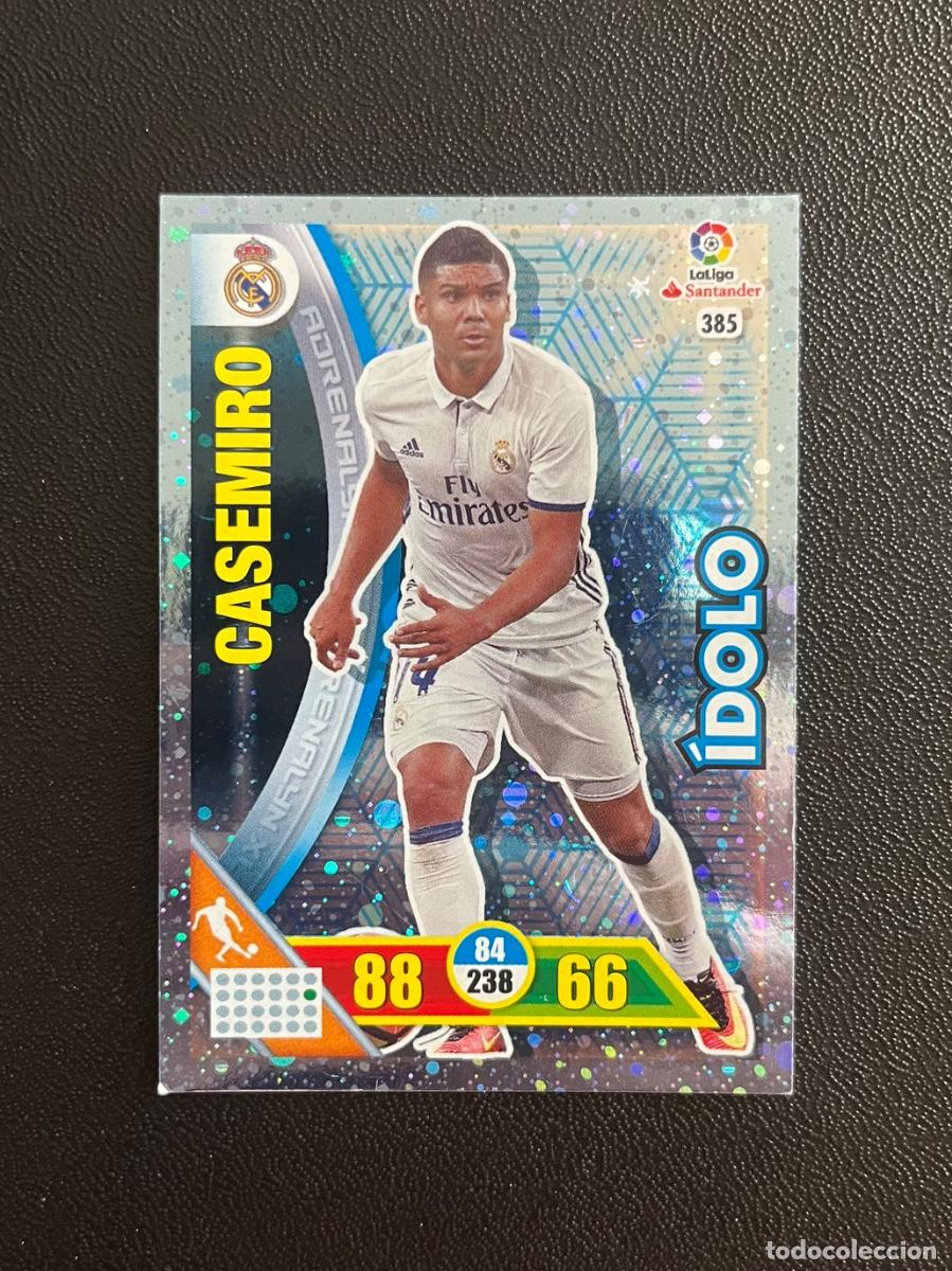 Cromos de f&uacute;tbol: 385 CASEMIRO REAL MADRID &Iacute;DOLO ADRENALYN 2016 2017 CROMO PANINI LA LIGA SANTANDER 16 17