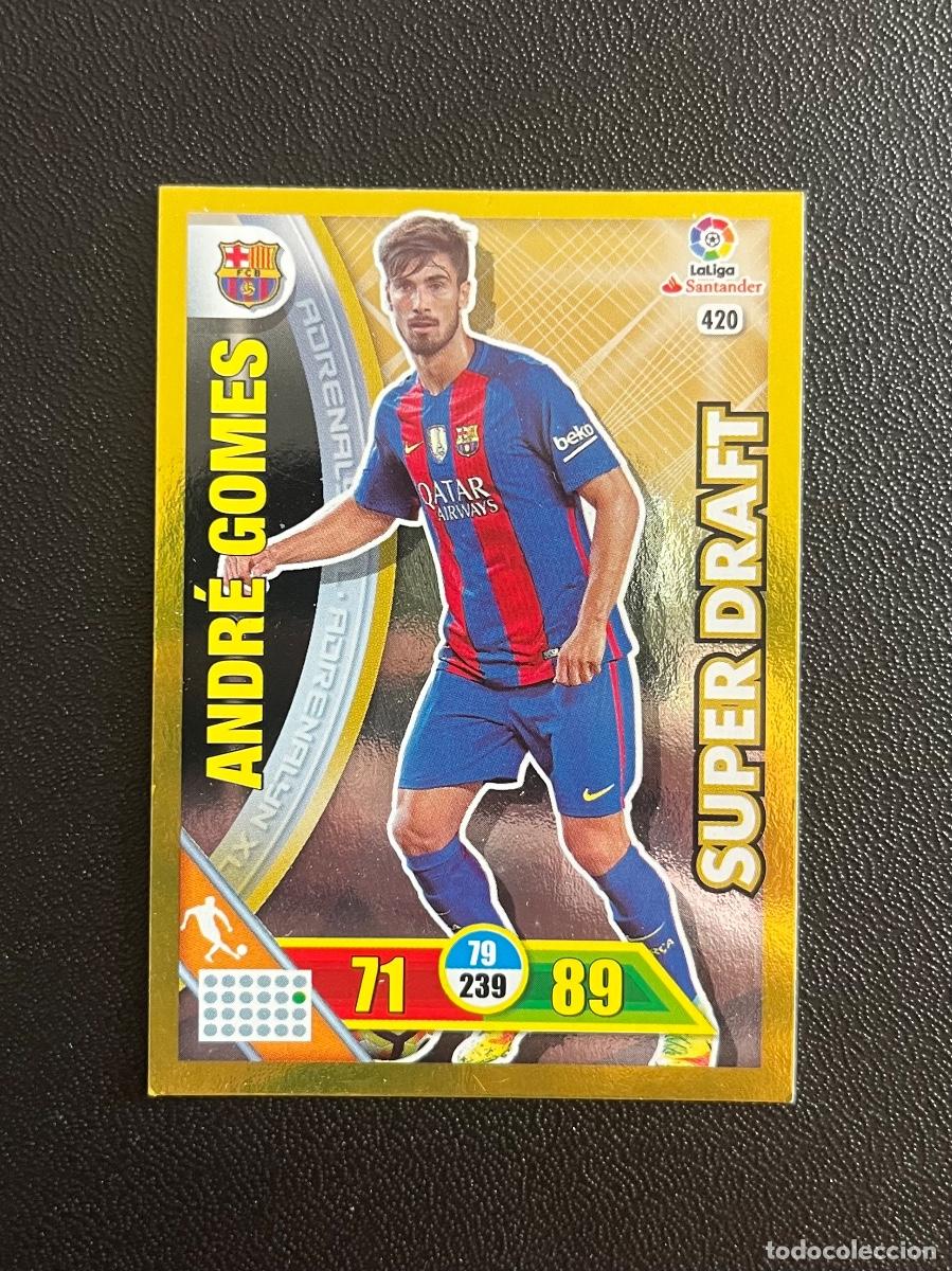 Fu&szlig;ball-Sticker: 420 ANDR&Eacute; GOMES FC BARCELONA BAR&Ccedil;A SUPER DRAFT ADRENALYN 2016 2017 CROMO PANINI LA LIGA 16 17