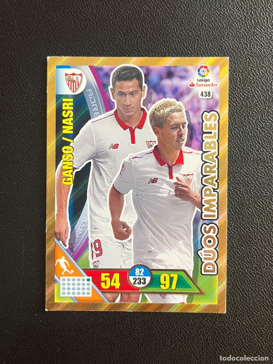 Cromos de f&uacute;tbol: 438 NASRI GANSO SEVILLA CF D&Uacute;OS IMPARABLES ADRENALYN 2016 2017 CROMO PANINI LA LIGA 16 17
