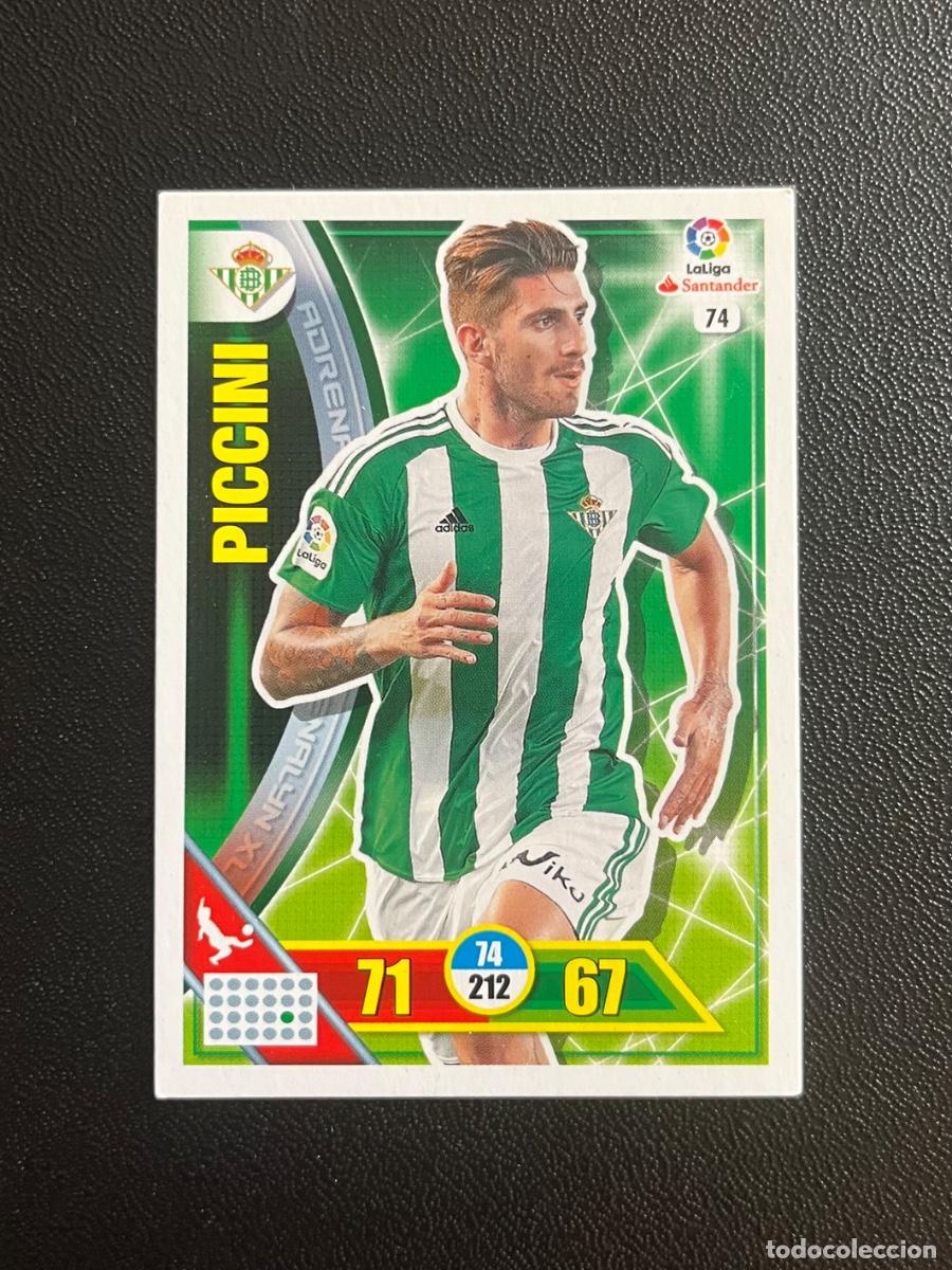 Cromos de f&uacute;tbol: 74 PICCINI REAL BETIS BALOMPI&Eacute; ADRENALYN 2016 2017 CROMO PANINI LA LIGA SANTANDER 16 17