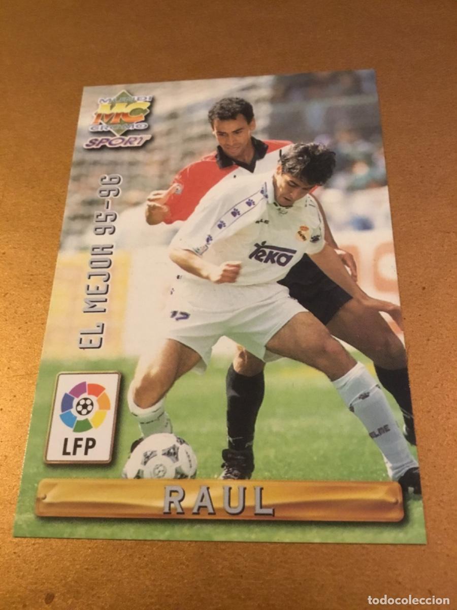 Cromos de f&uacute;tbol: Cromo Las fichas de la liga 96 97 Ra&uacute;l el mejor ,Real Madrid impecable