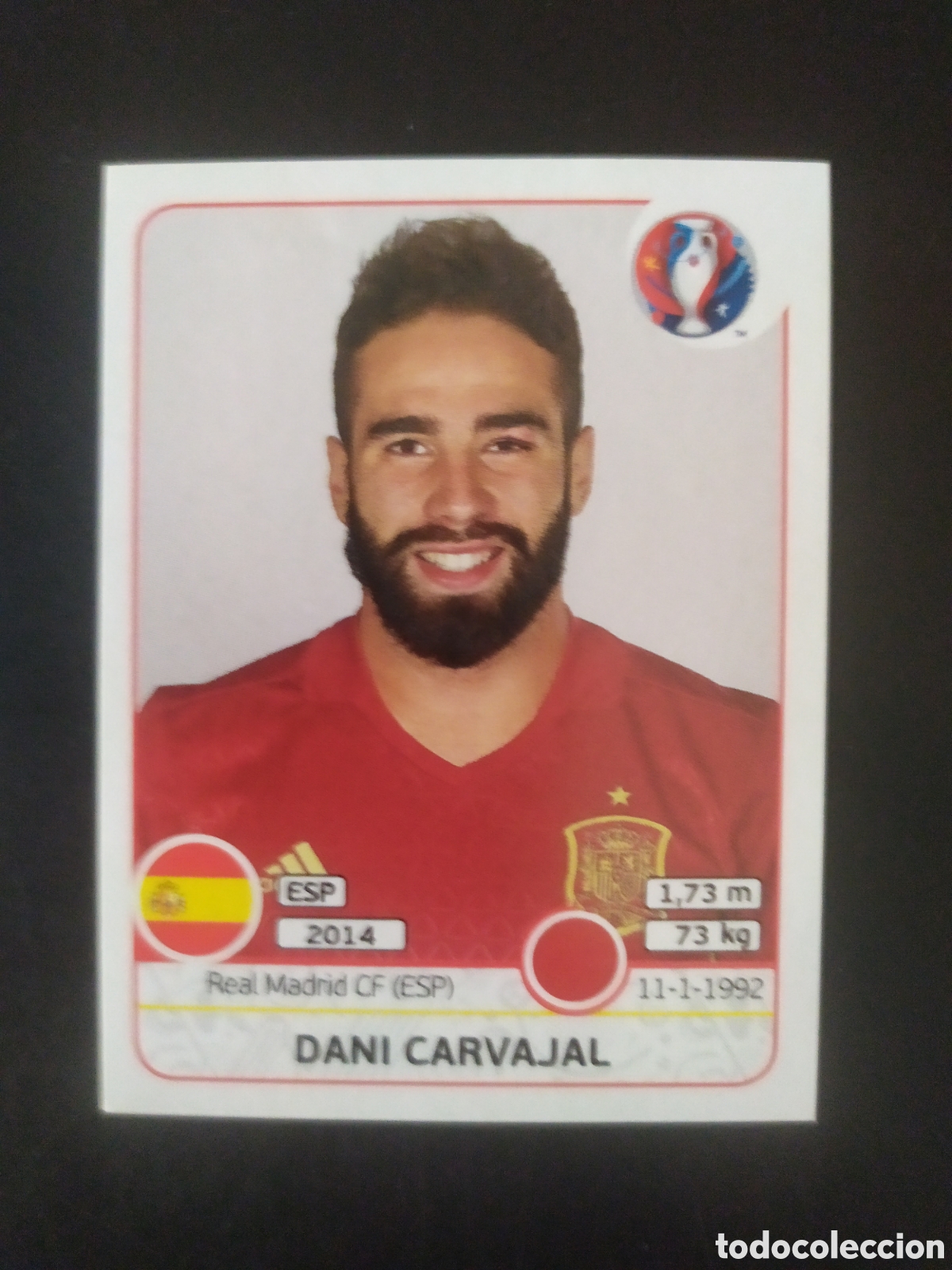 Cromos de f&uacute;tbol: UEFA Euro Francia 2016 panini Carvajal n&deg; 359 Espa&ntilde;a
