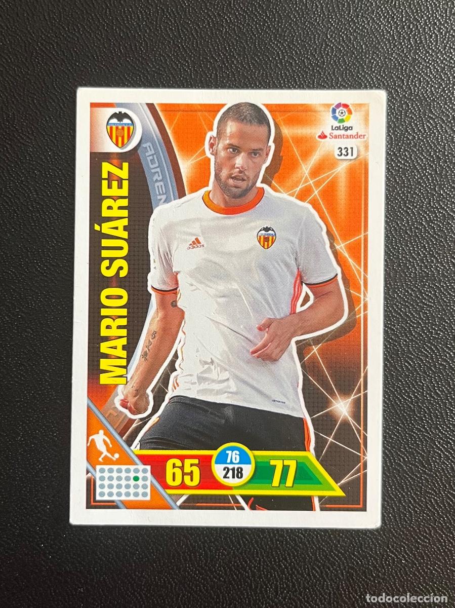 Cromos de f&uacute;tbol: 331 MARIO SU&Aacute;REZ VALENCIA CF ADRENALYN 2016 2017 CROMO PANINI LA LIGA SANTANDER 16 17