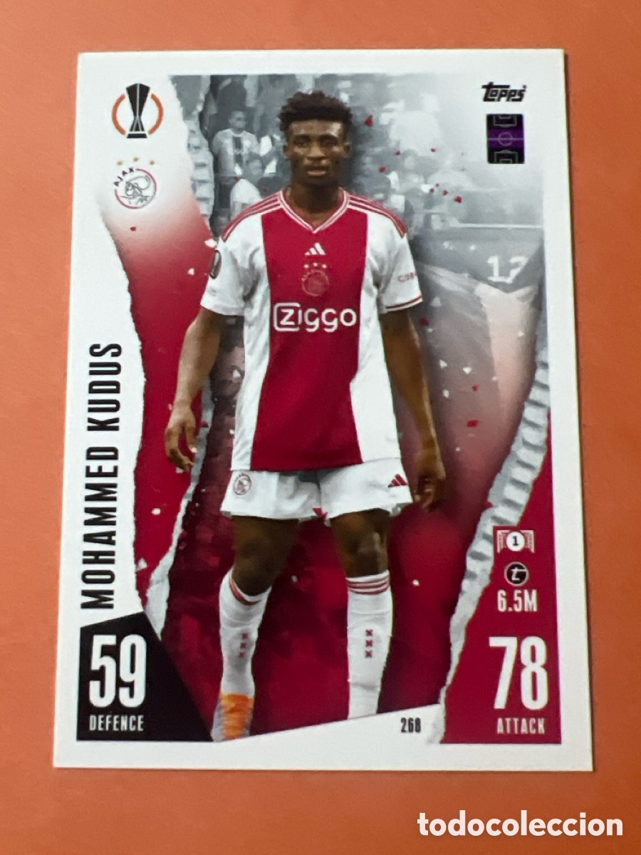 Cromos de f&uacute;tbol: C2674. 268 MOHAMMED KUDUS AJAX MATCH ATTAX 2023 2024 TOPPS