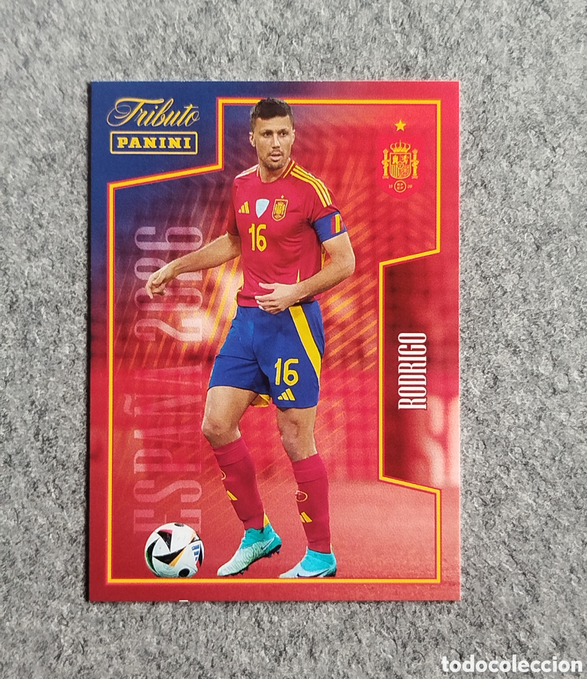 Cromos de f&uacute;tbol: RODRI RODRIGO PANINI TRIBUTO SELECCION ESPA&Ntilde;OLA ESPA&Ntilde;A CROMO CARD MUNDIAL 2026