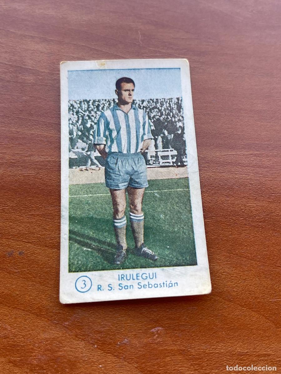 Cromos de f&uacute;tbol: IRULEGUI 3 REAL SAN SEBASTI&Aacute;N Gr&aacute;ficas Bachende liga 1957 1958 sin pegar