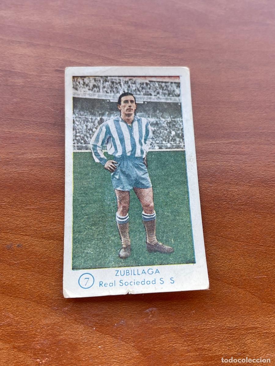 Cromos de f&uacute;tbol: ZUBILLAGA 7 REAL SAN SEBASTI&Aacute;N Gr&aacute;ficas Bachende liga 1957 1958 sin pegar