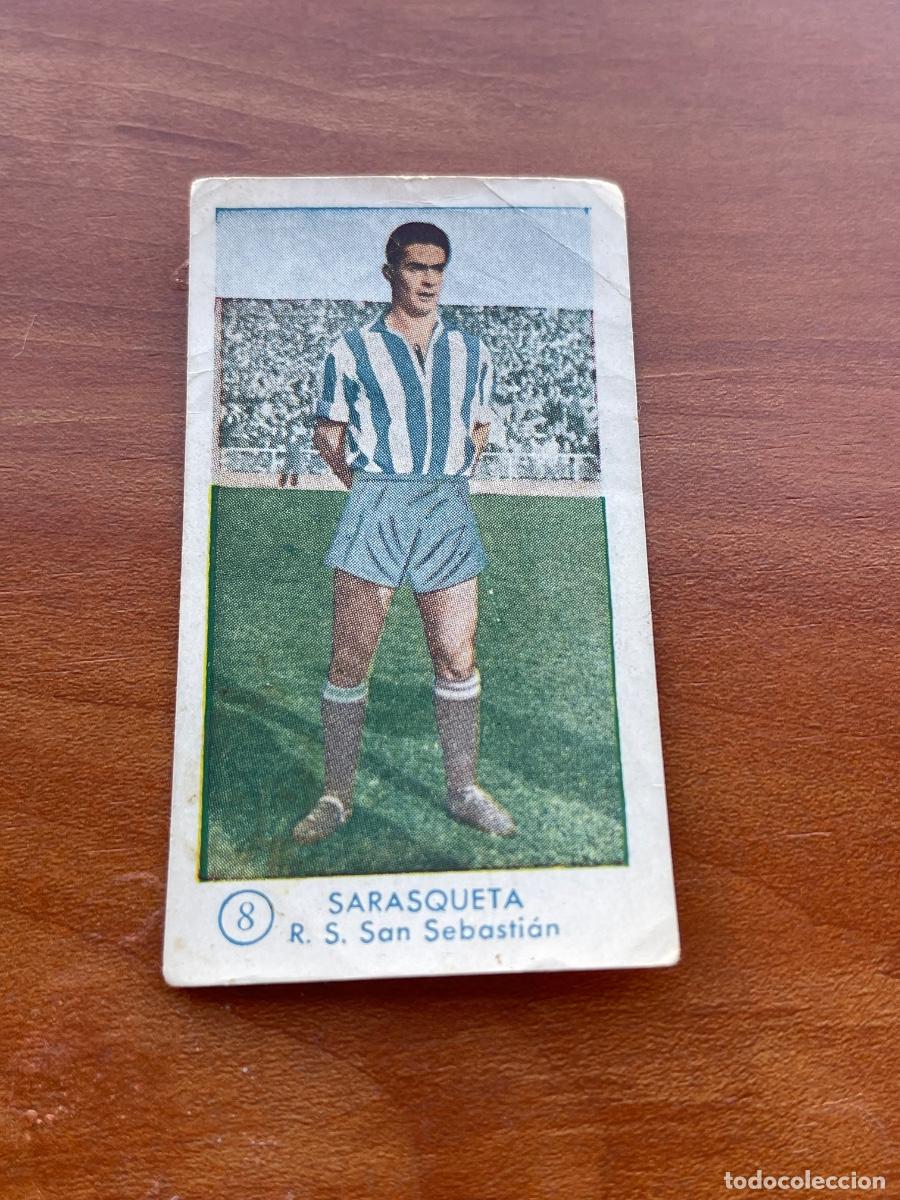 Cromos de f&uacute;tbol: SARASQUETA 8 REAL SAN SEBASTI&Aacute;N Gr&aacute;ficas Bachende liga 1957 1958 sin pegar