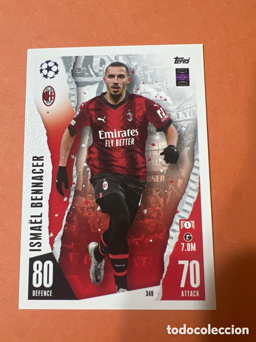 Cromos de f&uacute;tbol: C2712. 349 ISMAEL BENNACER AC MIL&Aacute;N MATCH ATTAX 2023 2024 TOPPS