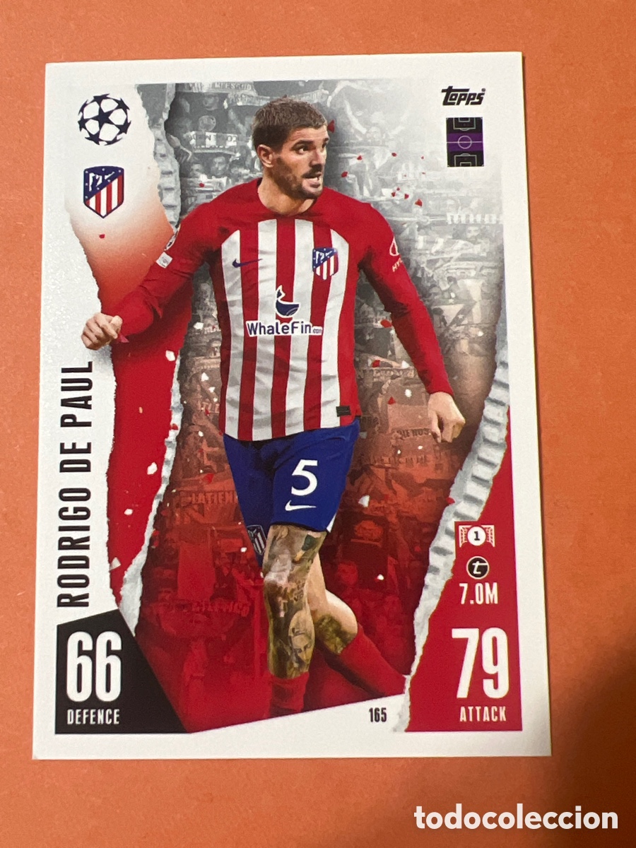 Cromos de f&uacute;tbol: C2718. 165 RODRIGO DE PAUL ATL&Eacute;TICO DE MADRID MATCH ATTAX 2023 2024 TOPPS