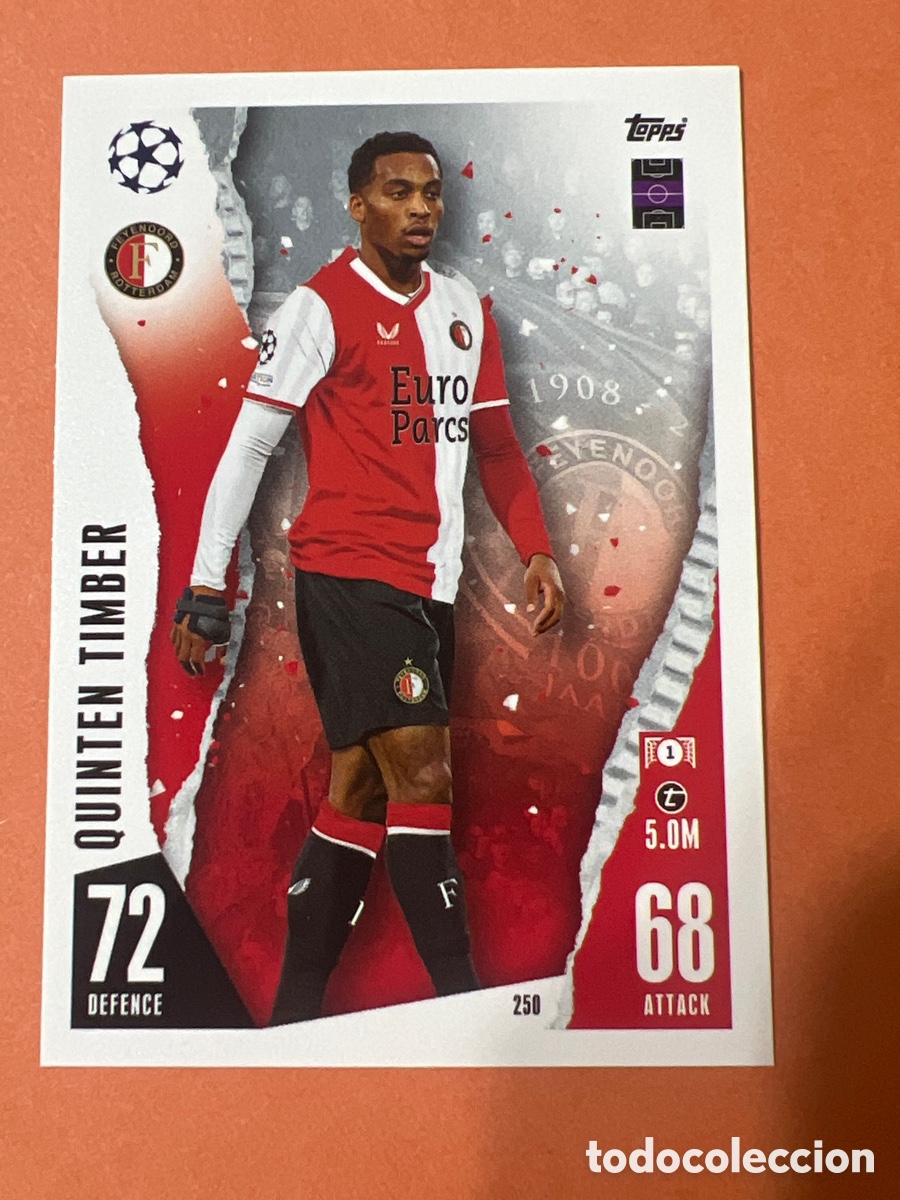 Cromos de f&uacute;tbol: C2762. 250 QUINTEN TIMBER FEYENOORD MATCH ATTAX 2023 2024 TOPPS