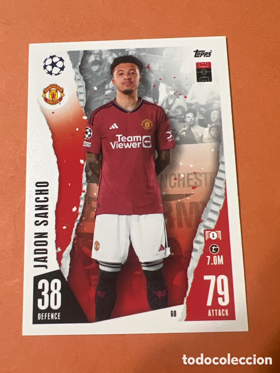 Cromos de f&uacute;tbol: C2808. CARD 60 JADON SANCHO MANCHESTER UNITED TOPPS MATCH ATTAX 23 24 2023 2024