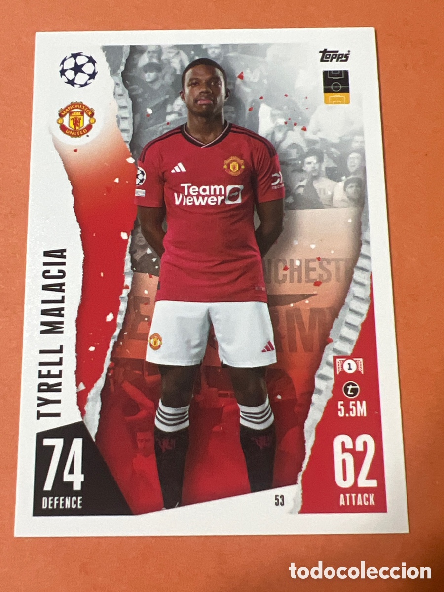 Cromos de f&uacute;tbol: C2810. 53 TYRELL MALACIA MANCHESTER UNITED MATCH ATTAX 2023 2024 TOPPS