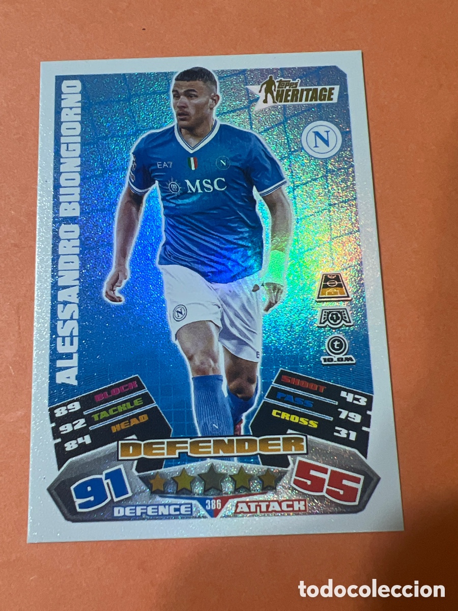 Cromos de f&uacute;tbol: C2876. 386 ALESSANDRO BUONGIORNO SSC NAPOLI HERITAGE TOPPS MATCH ATTAX 2025/26