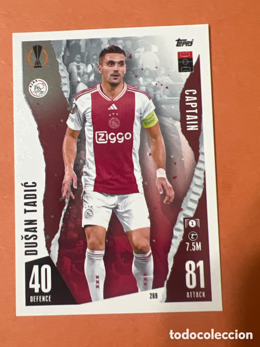 Cromos de f&uacute;tbol: C2892. N&ordm; 269 Dusan Tadic Ajax Match Attax 23 24