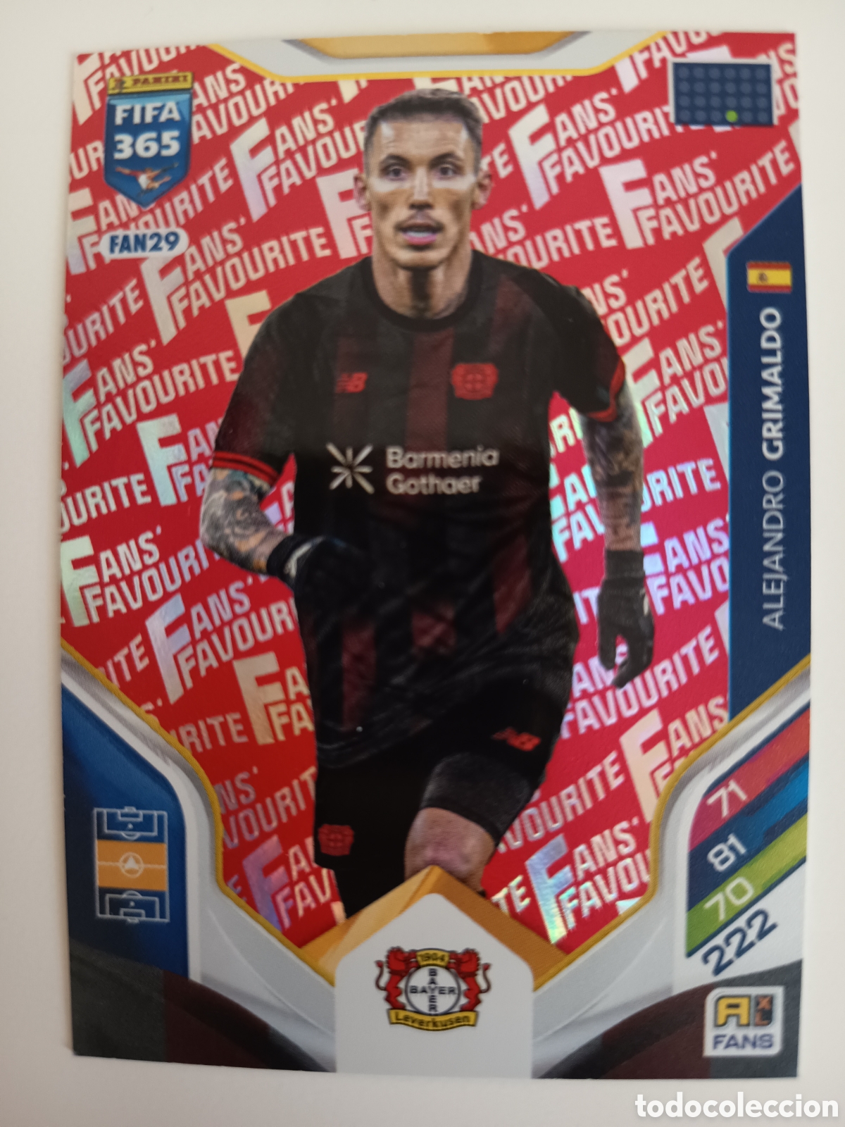 Cromos de f&uacute;tbol: FAN29 Alejandro Grimaldo adrenalyn FIFA 365 2025-2026