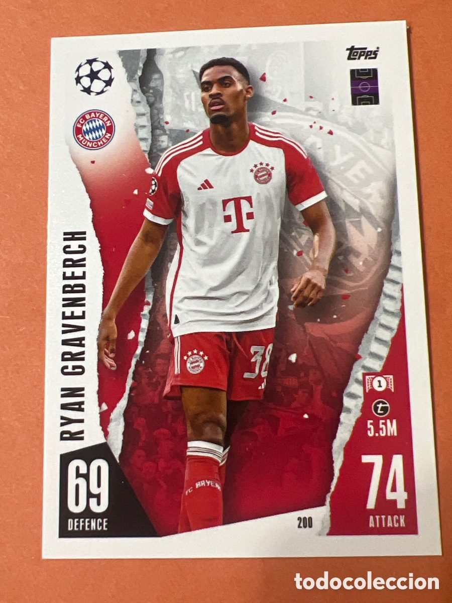 Cromos de f&uacute;tbol: C2894. 200 RYAN GRAVENBERCH BAYERN DE MUNICH MATCH ATTAX 2023 2024 TOPPS