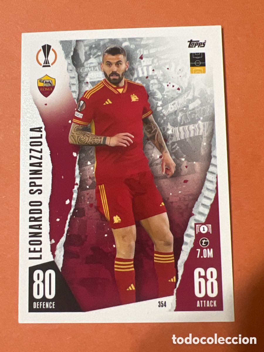 Cromos de f&uacute;tbol: 354 LEONARDO SPINAZZOLA AS ROMA TOPPS CHAMPIONS LEAGUE FICHAS ALBUM MATCH ATTAX 2023 2024 23 24
