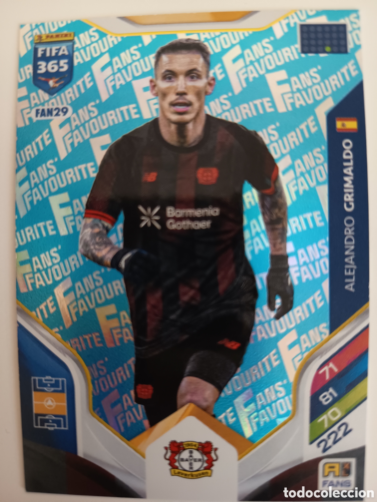 Cromos de f&uacute;tbol: FAN29 Alejandro Grimaldo adrenalyn FIFA 365 2025-2026