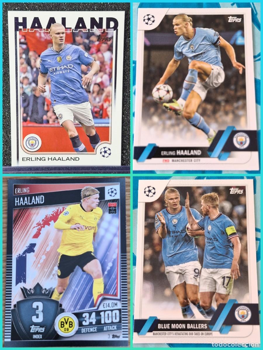 Cromos de f&uacute;tbol: Erling Haaland Manchester City Borussia Dortmund Topps Soccer Lot 4 cards